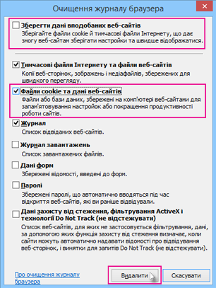 Видалити журнал браузера