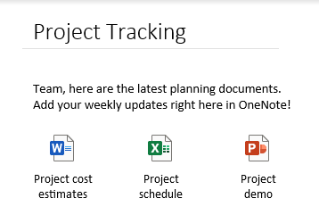 Вбудовані файли на сторінці у OneNote для Windows 10