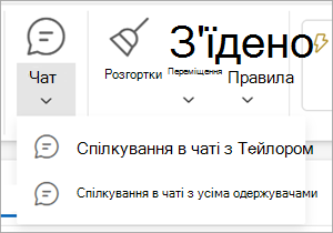 ChatChat around email ribbon item select for drop-down menu
