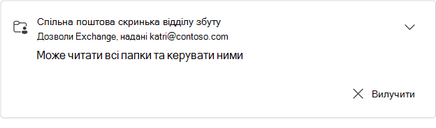 Картка спільної поштової скриньки розгорнутої групи збуту