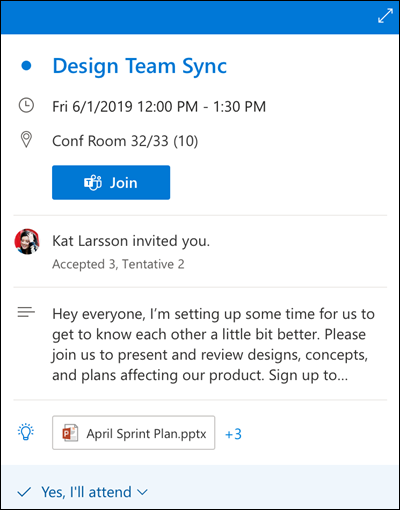 Calendar Проглядання для Outlook в Інтернеті.