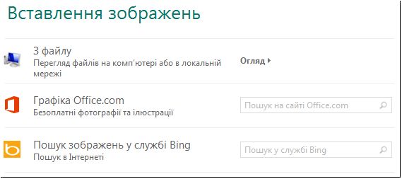 Діалогове вікно вставлення рисунка у програмі Publisher 2013
