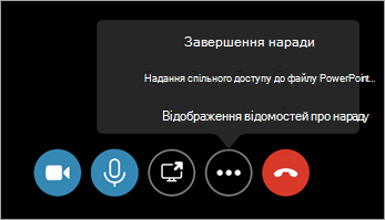 Команда «Завершити нараду»
