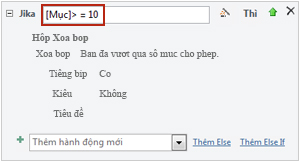 Sử dụng biểu thức trong khối If trong macro.