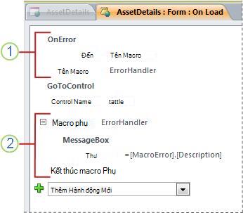 Một macro chứa một macro con xử lý lỗi.