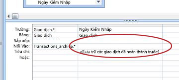 Chắp thêm Vào hàng trong Lưới thiết kế truy vấn