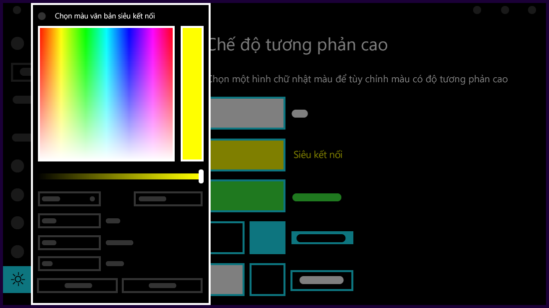 Tùy chỉnh màu cho chủ đề tương phản cao.