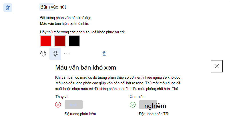 Màn hình các mẹo học tập về sự cố trợ năng.