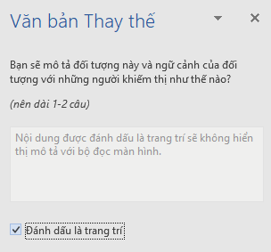 Ngăn Văn bản thay thế các yếu tố trang trí trong Word dành cho Win32