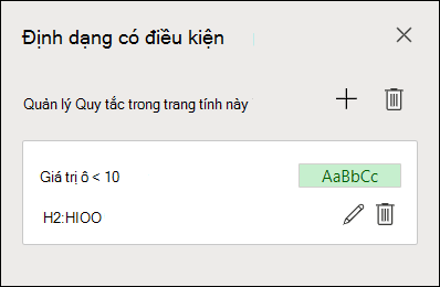 Hình ảnh hiển thị bước 2 của việc sửa quy tắc Định dạng có Điều kiện