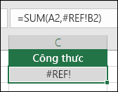 Excel hiển thị #REF! khi tham chiếu ô không hợp lệ