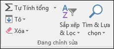Tìm & Chọn trên dải băng