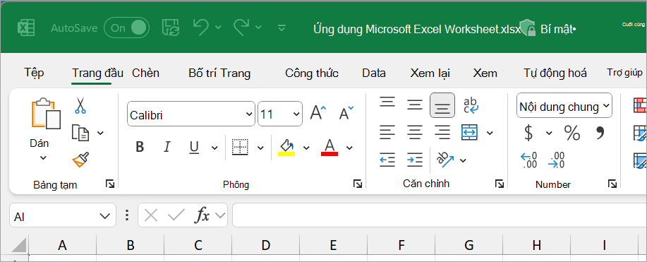 Tệp Excel mới