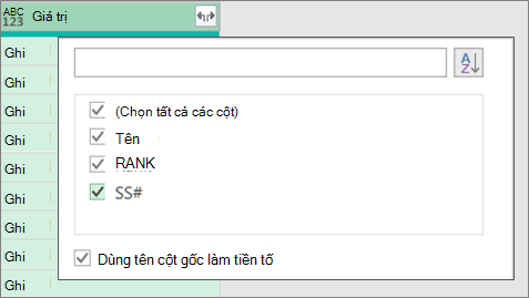 Bung rộng Bản ghi JSON