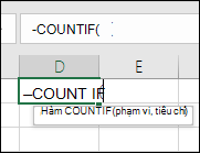 Cú pháp công thức dưới dạng văn bản di chuột
