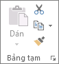 Nhóm Bảng tạm trên tab Trang đầu