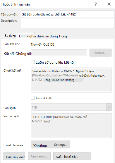 Thuộc tính Kết nối