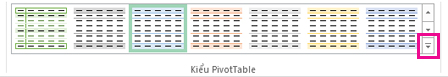 Nút Thêm trong bộ sưu tập Kiểu PivotTable
