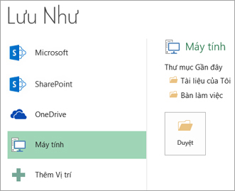 Chọn một tùy chọn Vị trí