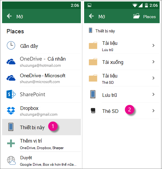 Thẻ SD Office for Android