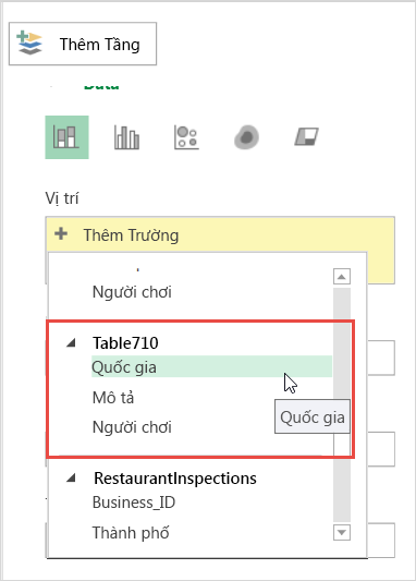 Thêm Vị trí trên Ngăn Tầng