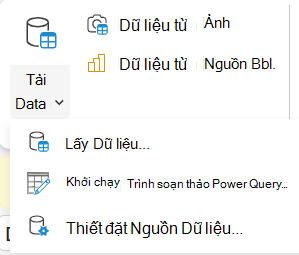 Menu Lấy Dữ liệu trên dải băng.