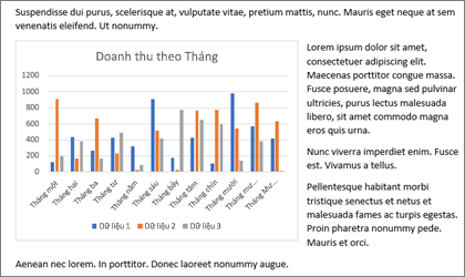 Chèn biểu đồ vào tài liệu Word bạn bằng cách sao chép và dán