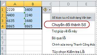 Lệnh Chuyển đổi sang Số
