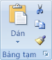 Nhóm Bảng tạm trên tab Trang đầu