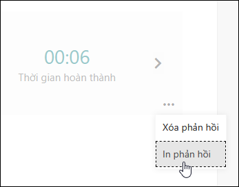 Tùy chọn in phản hồi trong Microsoft Forms