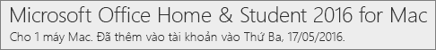 Cách xuất hiện của phiên bản Office 2016 trên máy Mac Office.com/myaccount