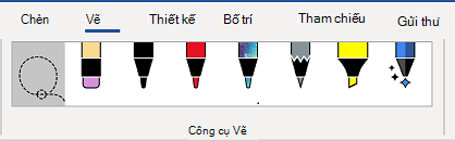 Tab Công cụ Vẽ của dải băng Word.