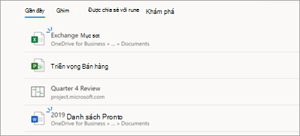 Hiển thị các tệp Dự án trong Edge