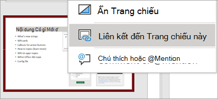 Hiển thị menu chuột phải Nối kết tới Trang chiếu này
