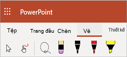 Hiển thị bút mực, bút tô sáng và màu