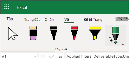 Sử dụng tính năng viết tay để chỉnh sửa dữ liệu