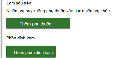 Đính kèm các nối kết và tệp vào các tác vụ dự án của bạn