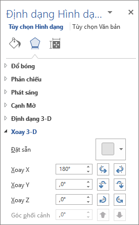 Xoay X trên tab Hiệu ứng