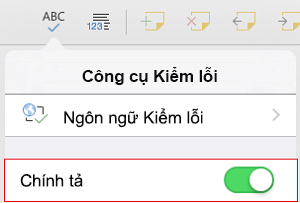 Bật tính năng chính tả