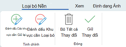 Các tùy chọn loại bỏ nền cho phép bạn đánh dấu các vùng cụ thể của hình ảnh cần giữ lại hoặc loại bỏ.