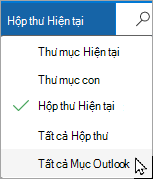 Sử dụng menu thả xuống để chọn một hộp thư hoặc thư mục con khác.