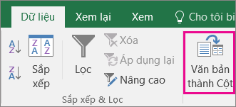 Chọn Văn bản > Dữ liệu thành Cột