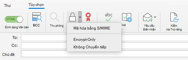 Mã hóa với tùy chọn S/MIME