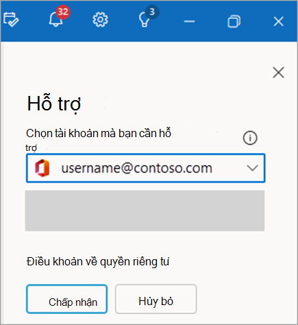 Ảnh chụp màn hình liên hệ với bộ phận hỗ