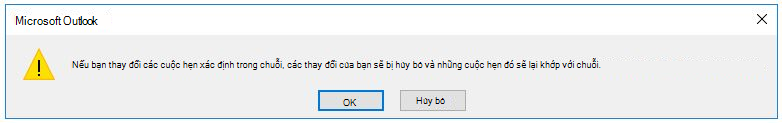 Hộp thoại để giải thích điều gì sẽ xảy ra với các cuộc hẹn cụ thể.