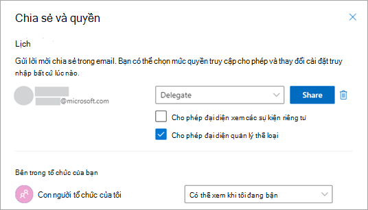 Chọn hộp bên cạnh Cho phép đại diện quản lý thể loại