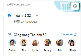 Ảnh chụp màn hình thẻ hàng ngày hiển thị những người khác đang làm việc tại vị trí đó