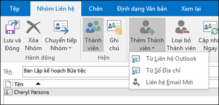 Chọn Thêm Thành viên để thêm vào nhóm liên hệ của bạn.