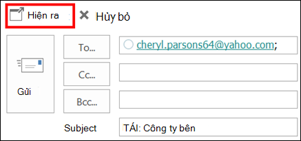 Chọn Bật ra để mở thư trong cửa sổ mới.
