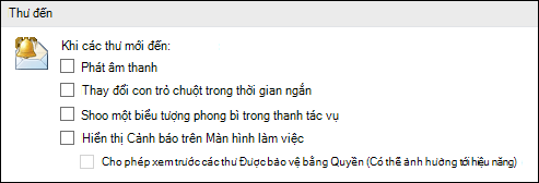 Tùy chọn thư đến